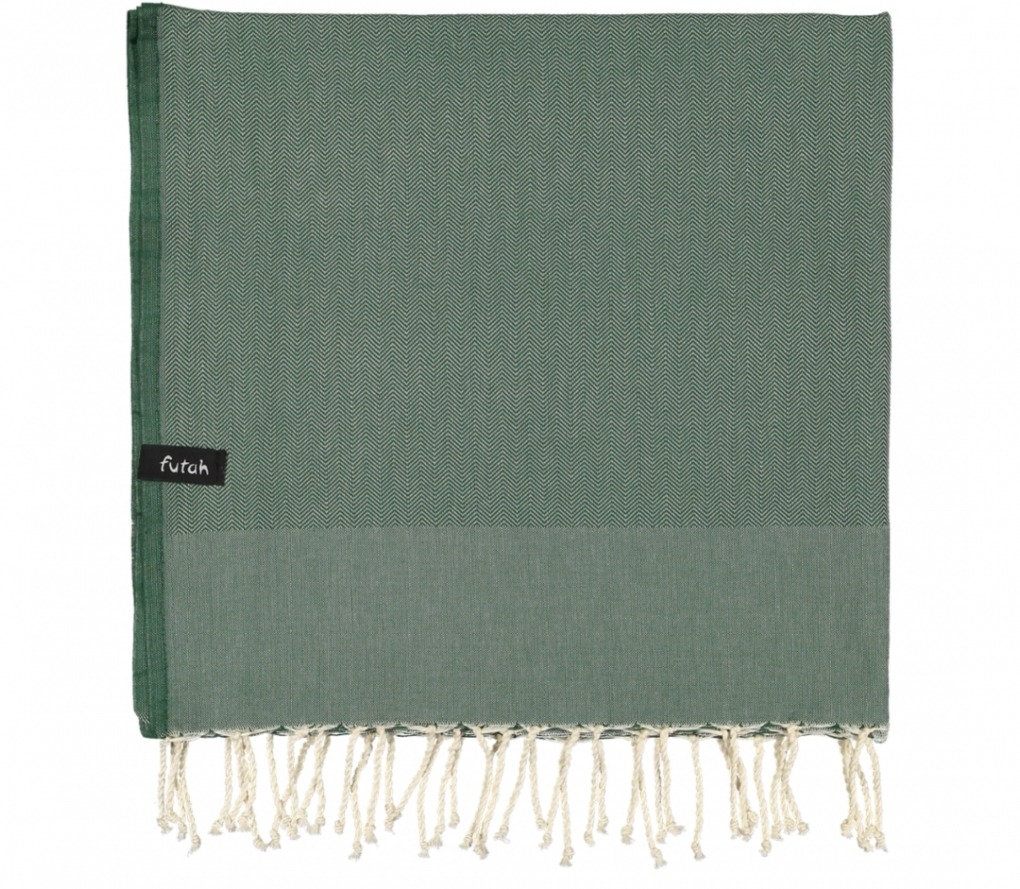 futah beach towels single Ericeira Single Towel Verdant Green Folded
