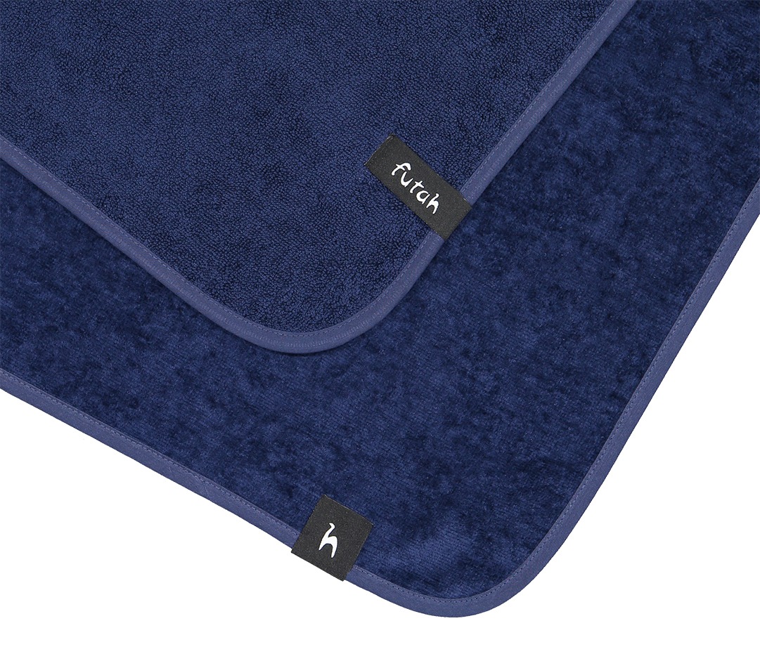 Futah - Ericeira Blue Terry Individual Towel - Organic Cotton  (3)