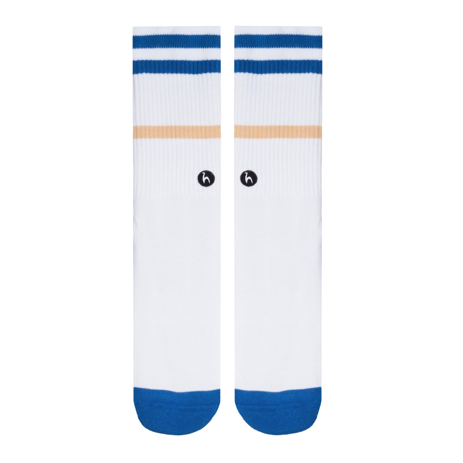 Futah - Meias Stripes Off White / Azul (2)