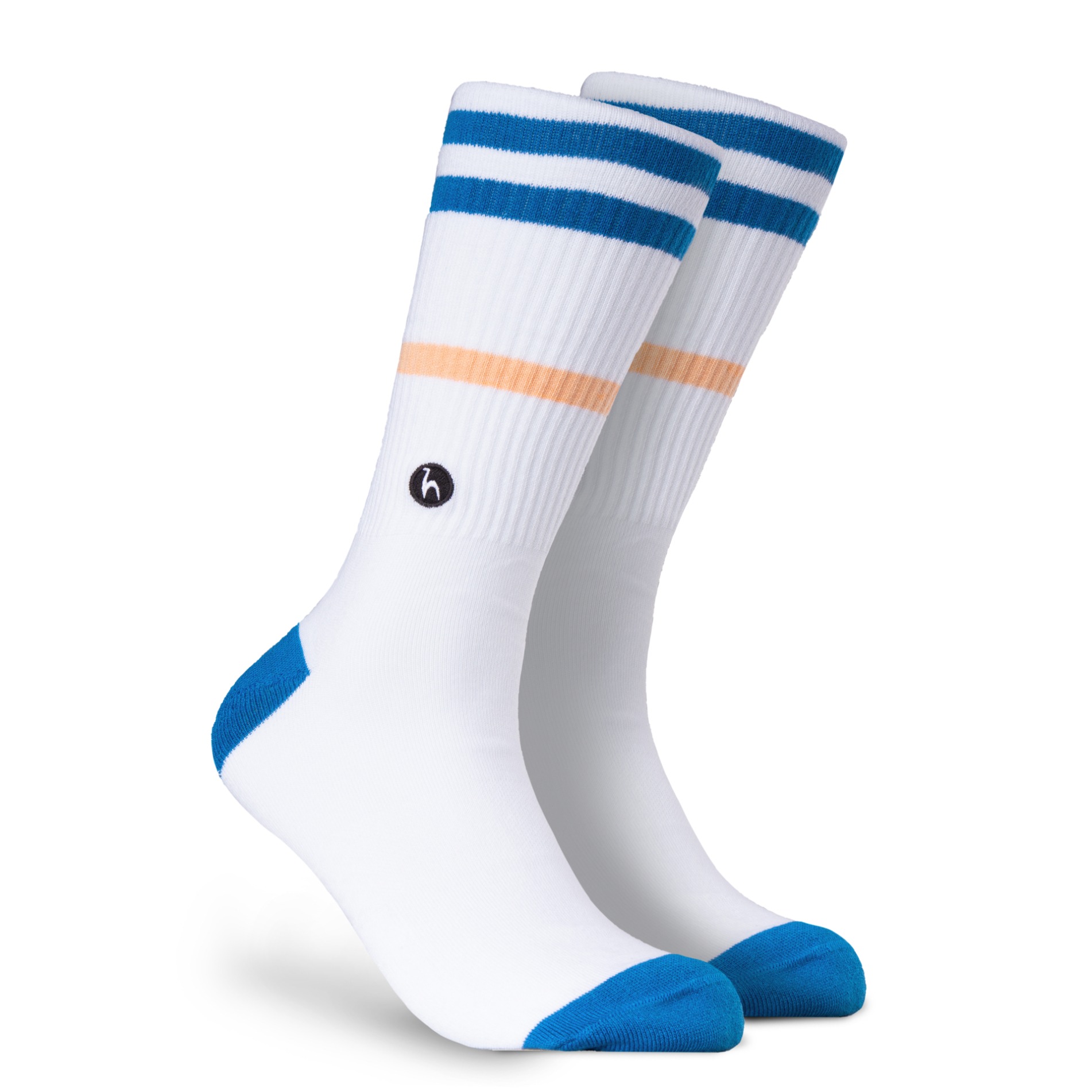 Futah - Meias Stripes Off White / Azul (1)