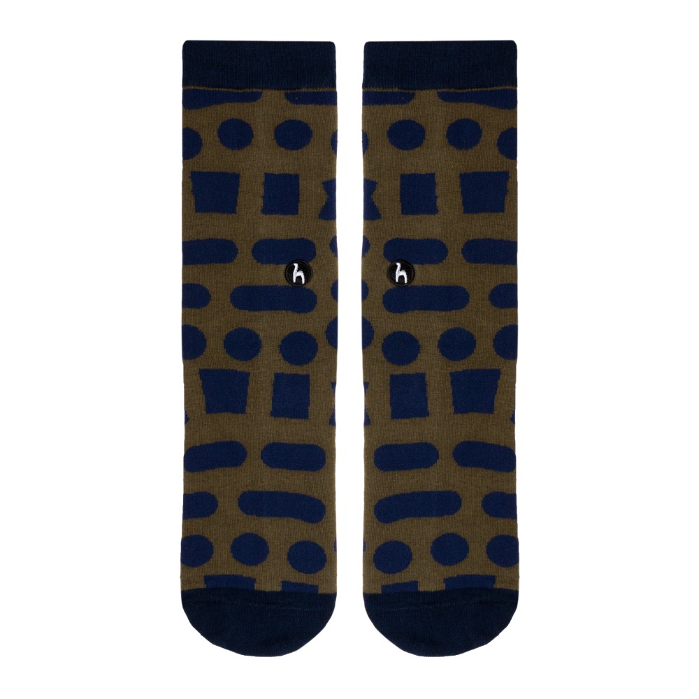 Big Shells Blue Olive Socks 1