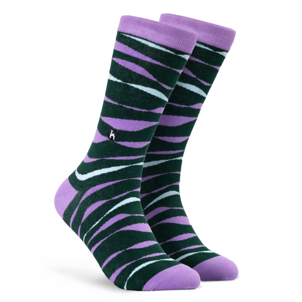 Sea Storm Purple Green Socks