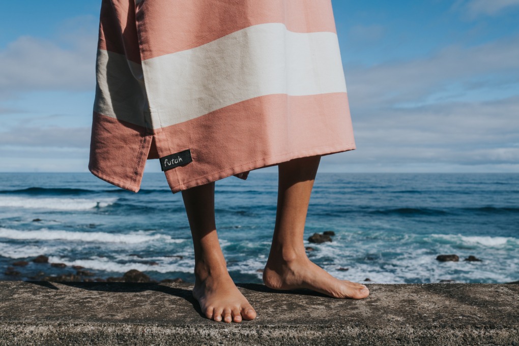 _DSC3999 BEACH TOWEL Poncho Set Coral 4