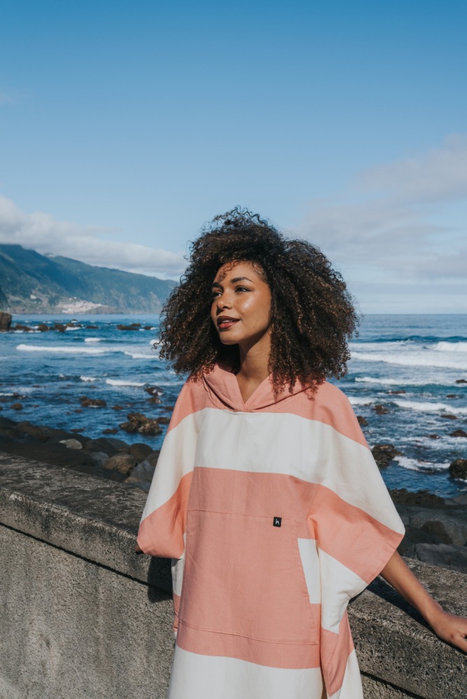 _DSC3910 BEACH TOWEL Poncho Set Coral 1