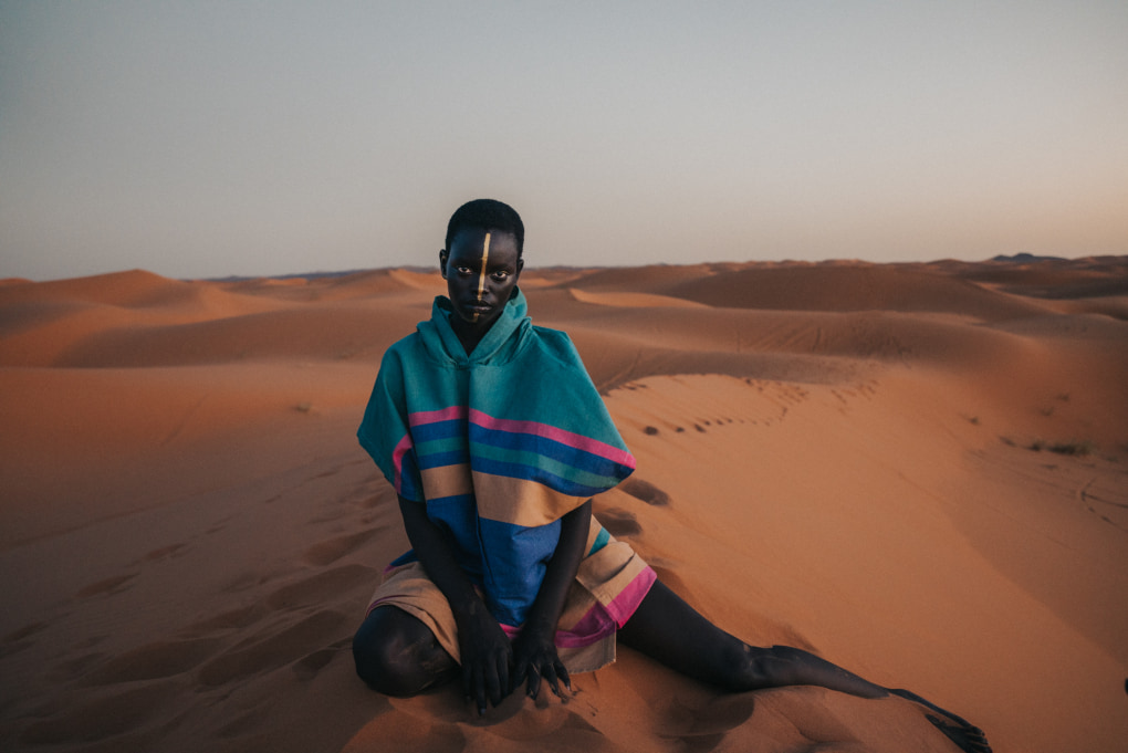 _DSC9718_WARLA GREEN & PINK BEACH PONCHO