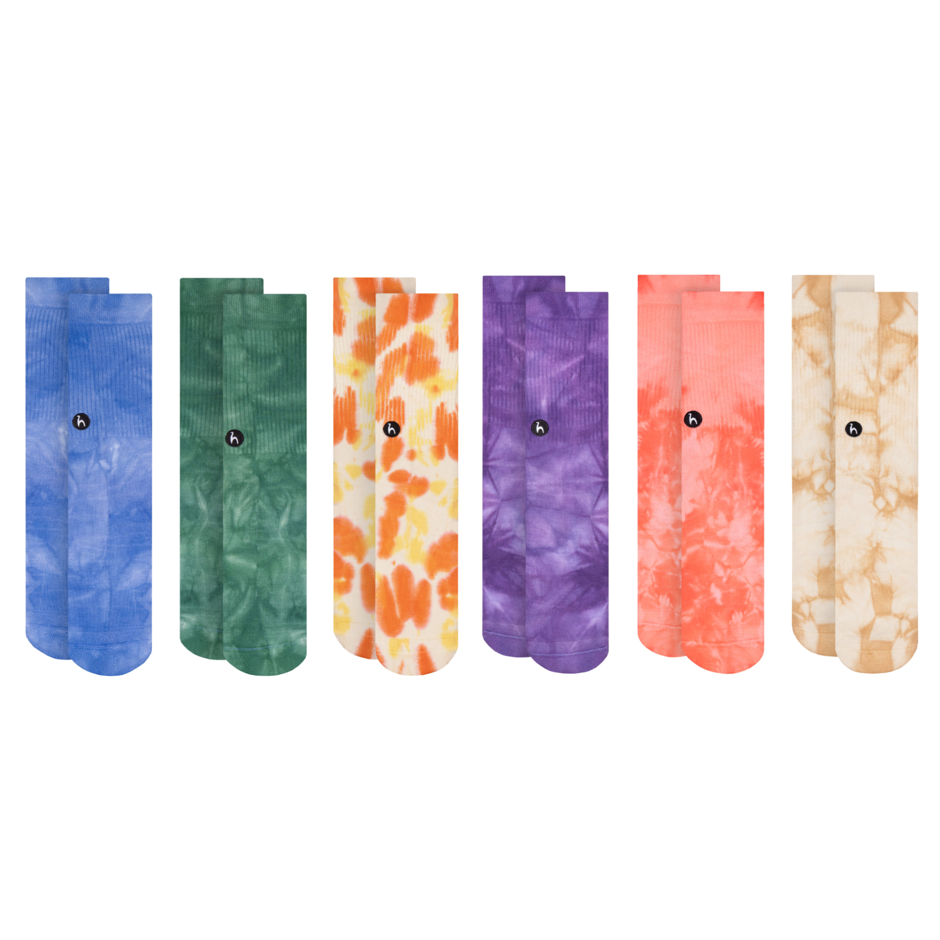 Futah - 6-Pack Tie Dye Athletic Socks (1)