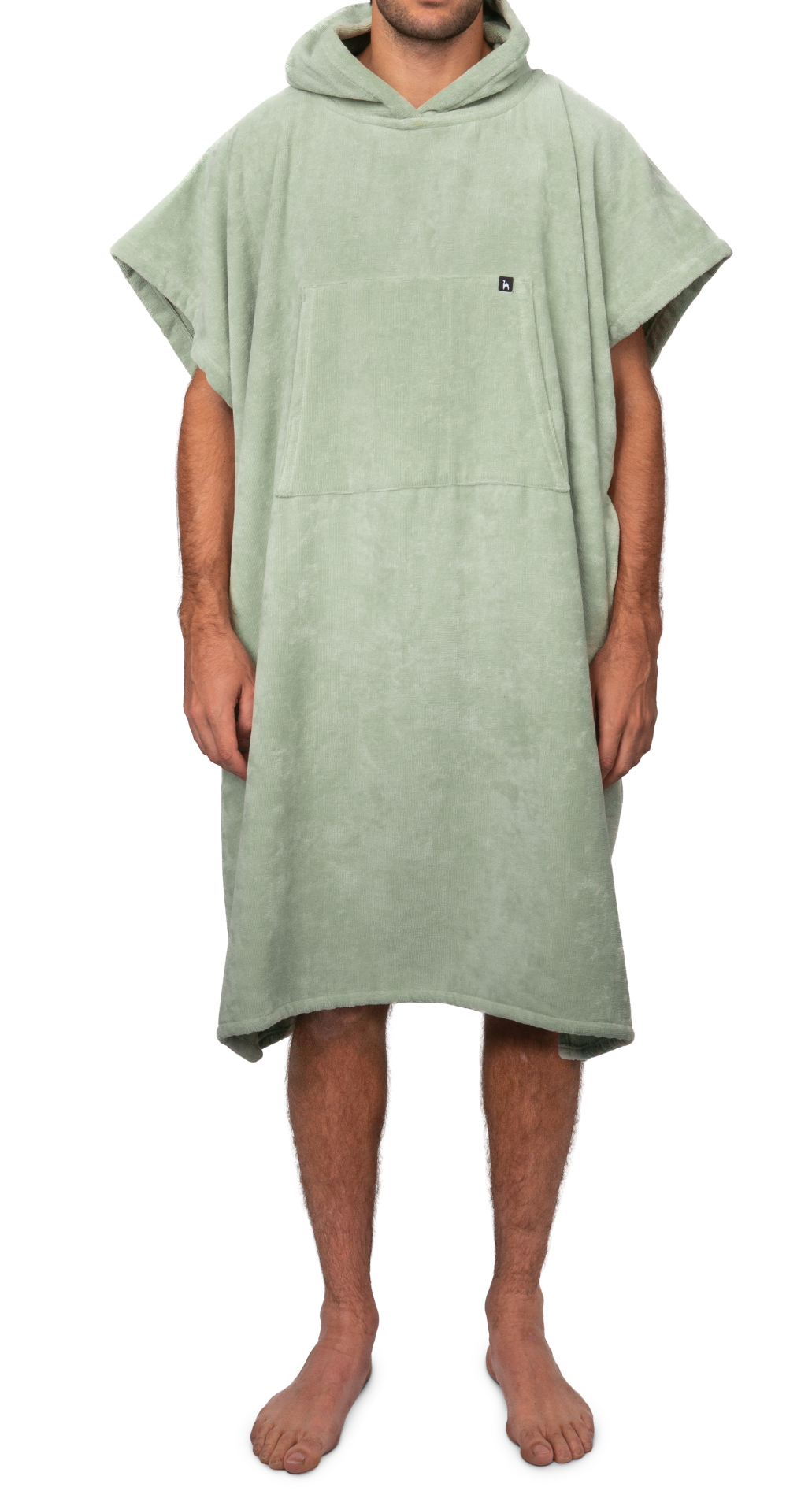 Futah - Ericeira Green Terry Poncho - Organic Cotton (2)