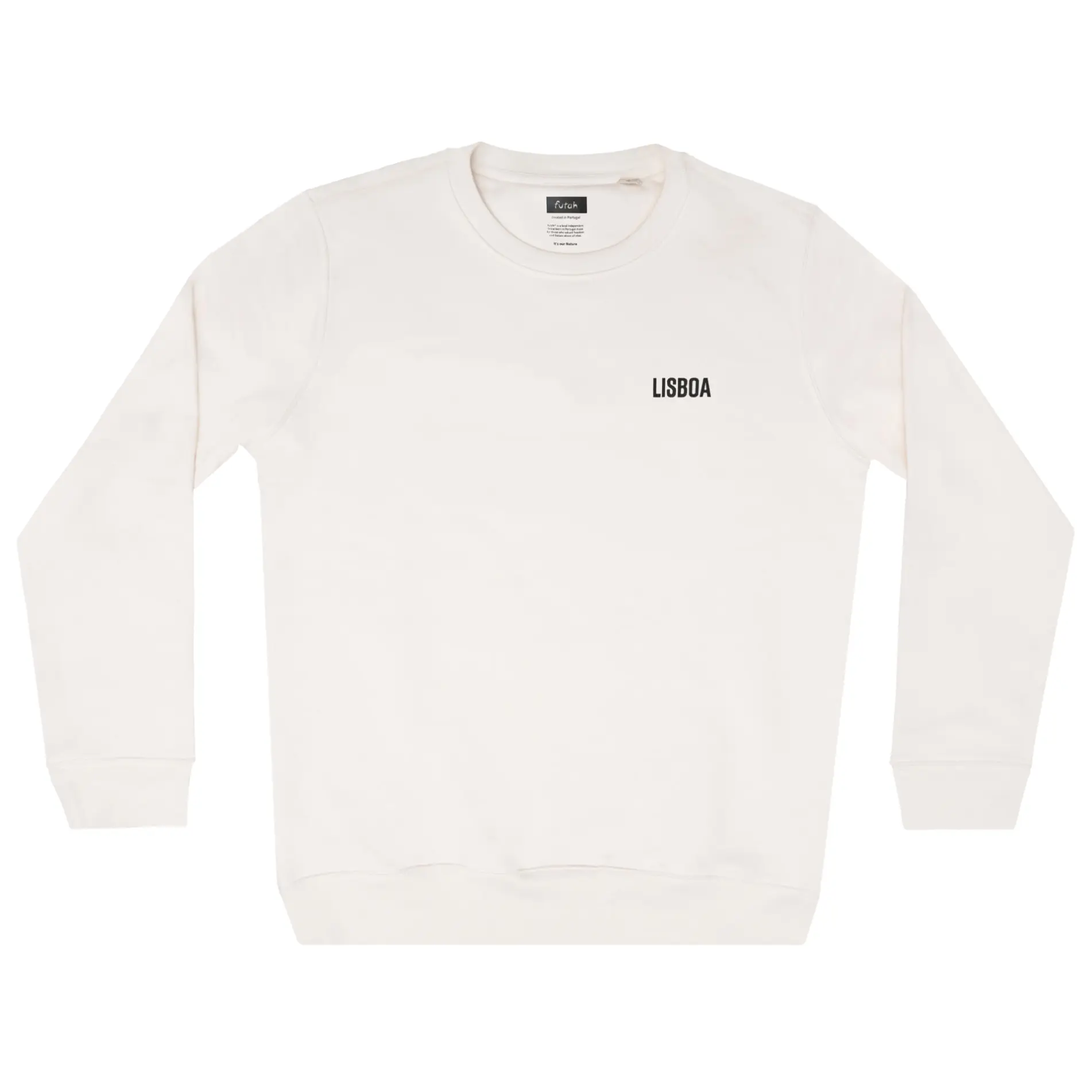 Futah - White Organic Cotton Sweatshirt - Lisboa (1)