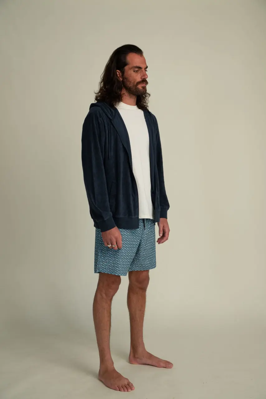 Futah - Casaco Terry com Capuz Azul (2)