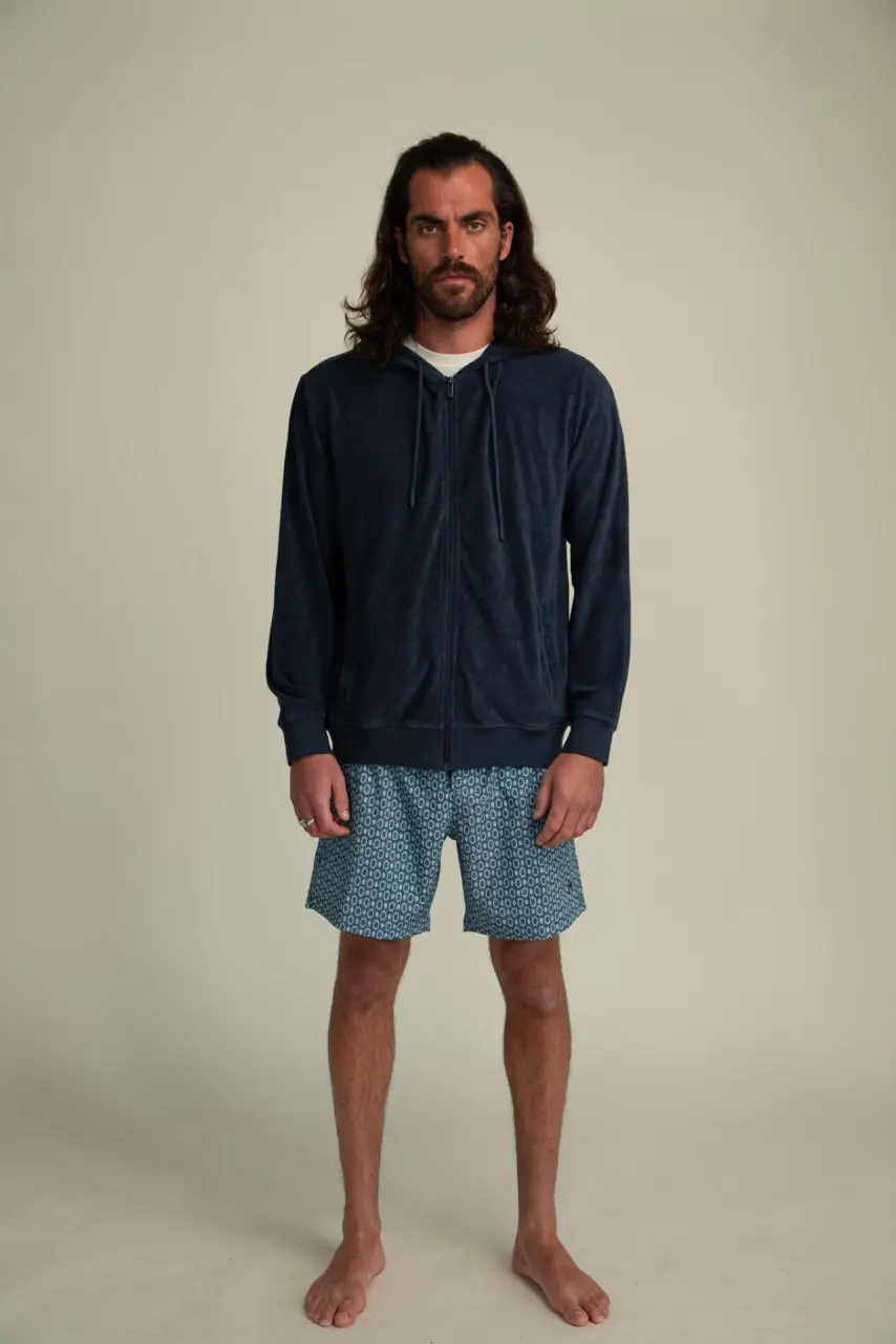 Futah - Casaco Terry com Capuz Azul (3)