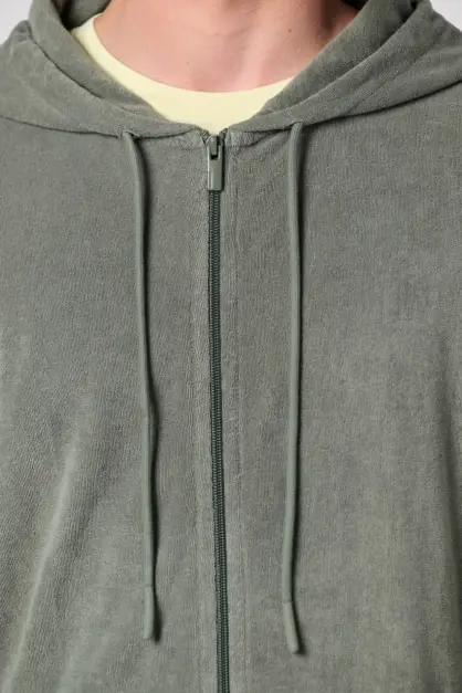 Casaco Terry com Capuz Khaki (2)