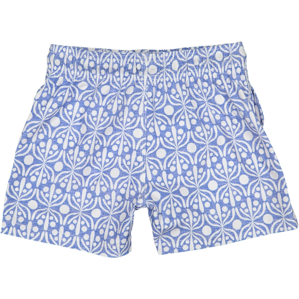 Futah - Flora Blue & White Kids Swimshorts (3)