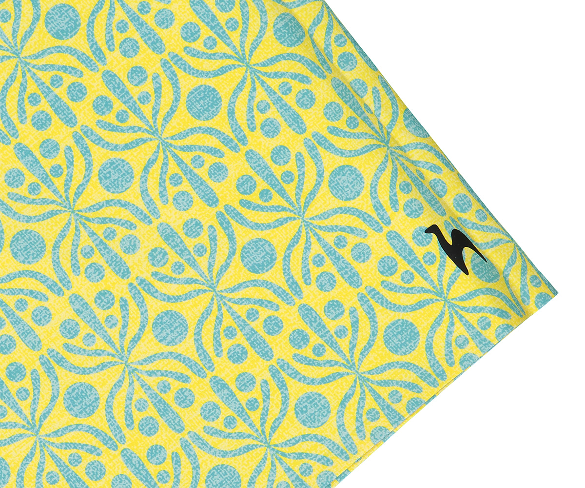 Futah - Calções de Banho Flora Amarelo & Água (7)