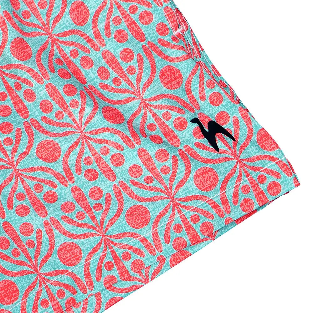 Futah - Calções de Banho de Criança Flora Aquático & Vermelho (6)