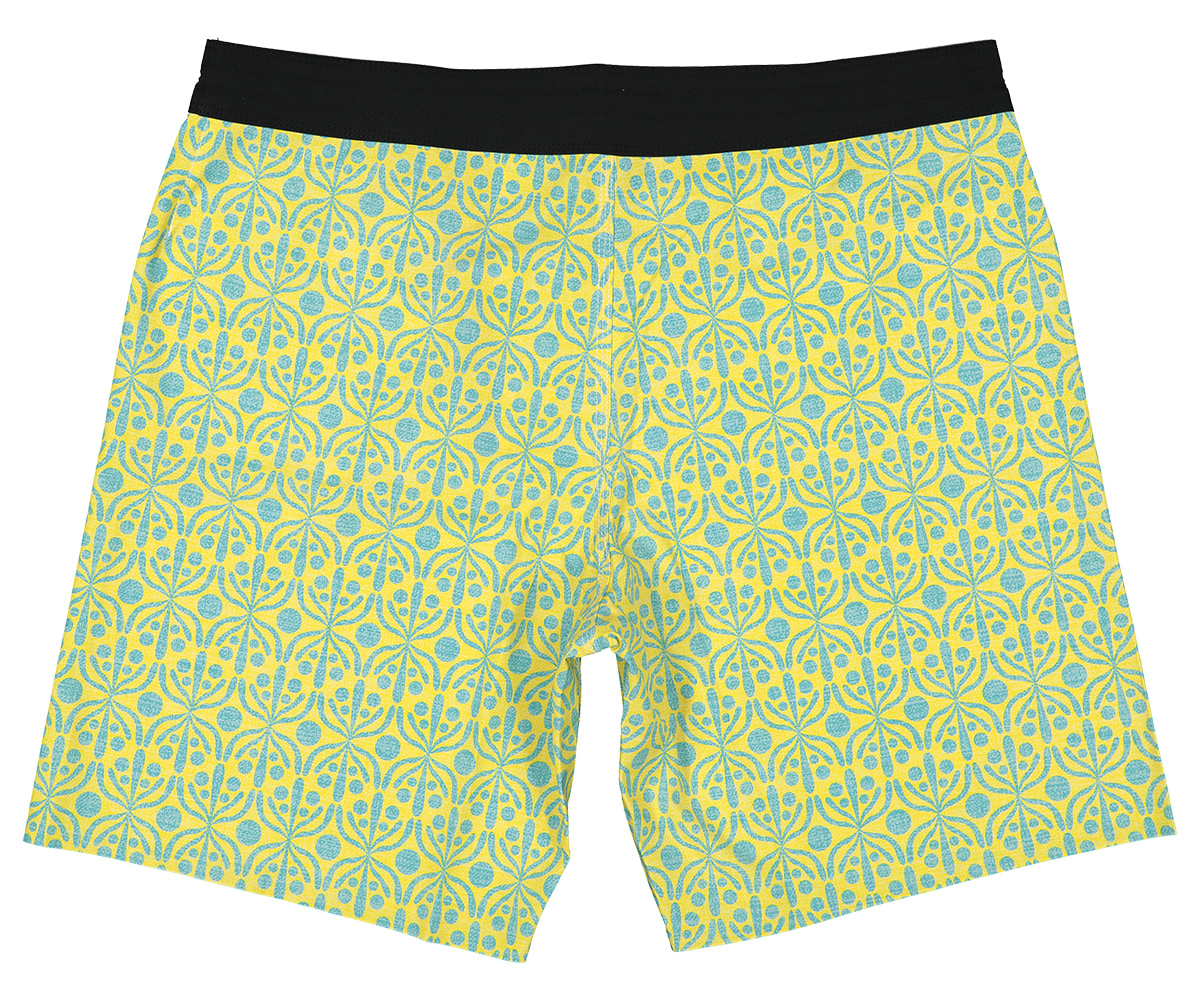 Futah - Calções de Banho Flora Amarelo & Água (5)