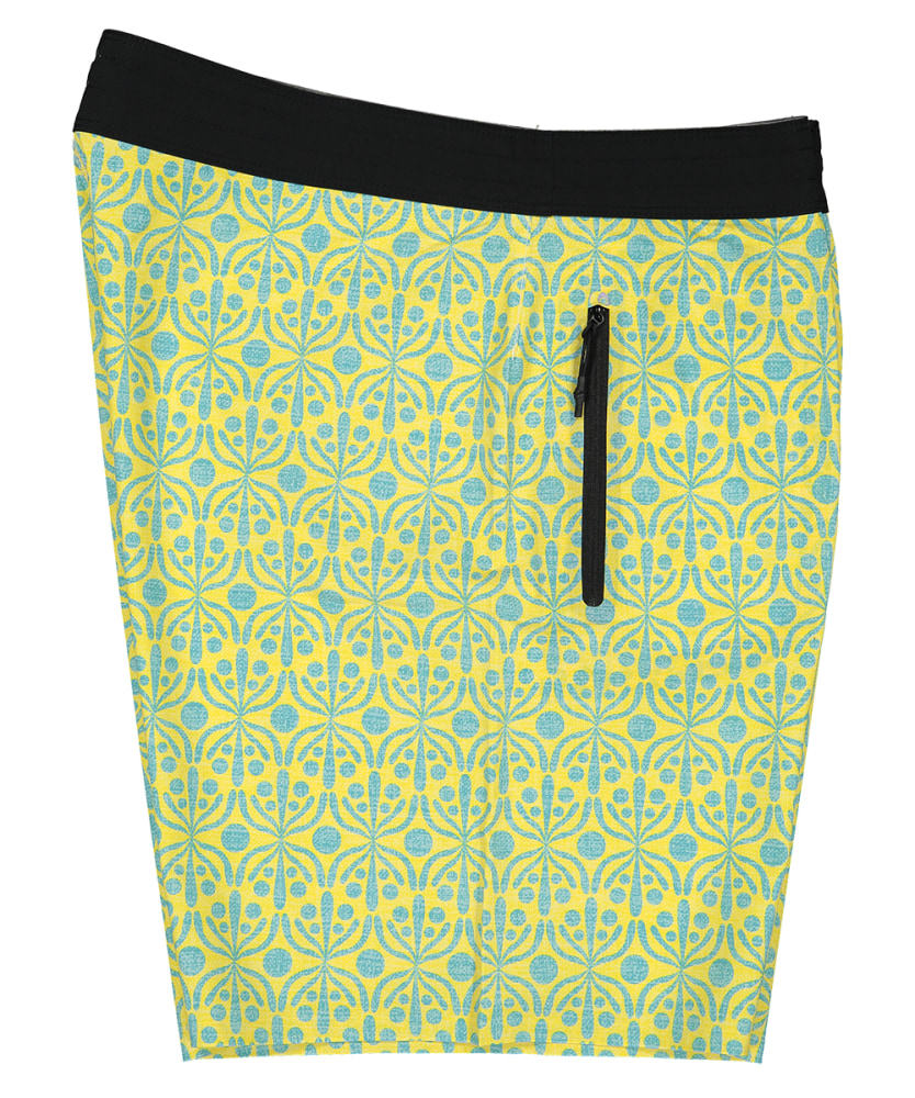 Futah - Calções de Banho Flora Amarelo & Água (6)
