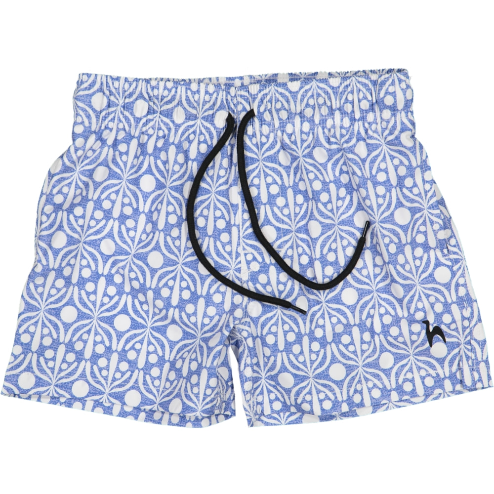 Futah - Flora Blue & White Kids Swimshorts (1)