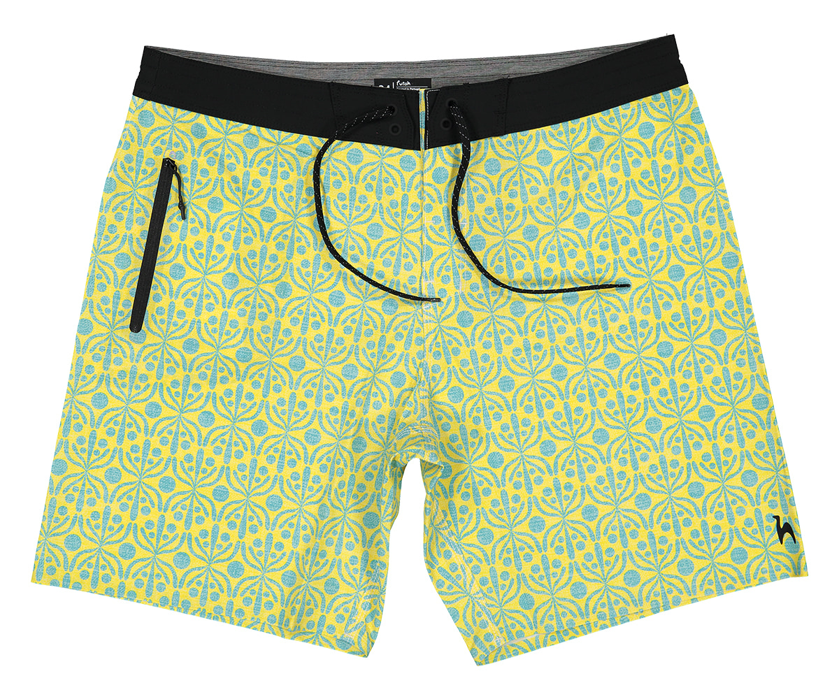 Futah - Flora Yellow & Water Boardshorts (1)