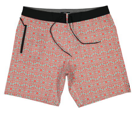 Futah Calções de Banho Flora Aquático & Vermelho
