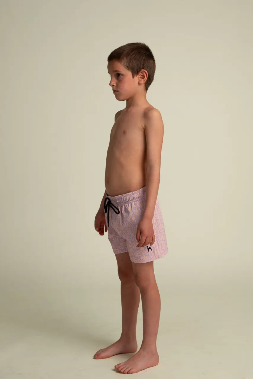 Futah - Calções de Banho de Criança Flora Mocha & Violeta (2)