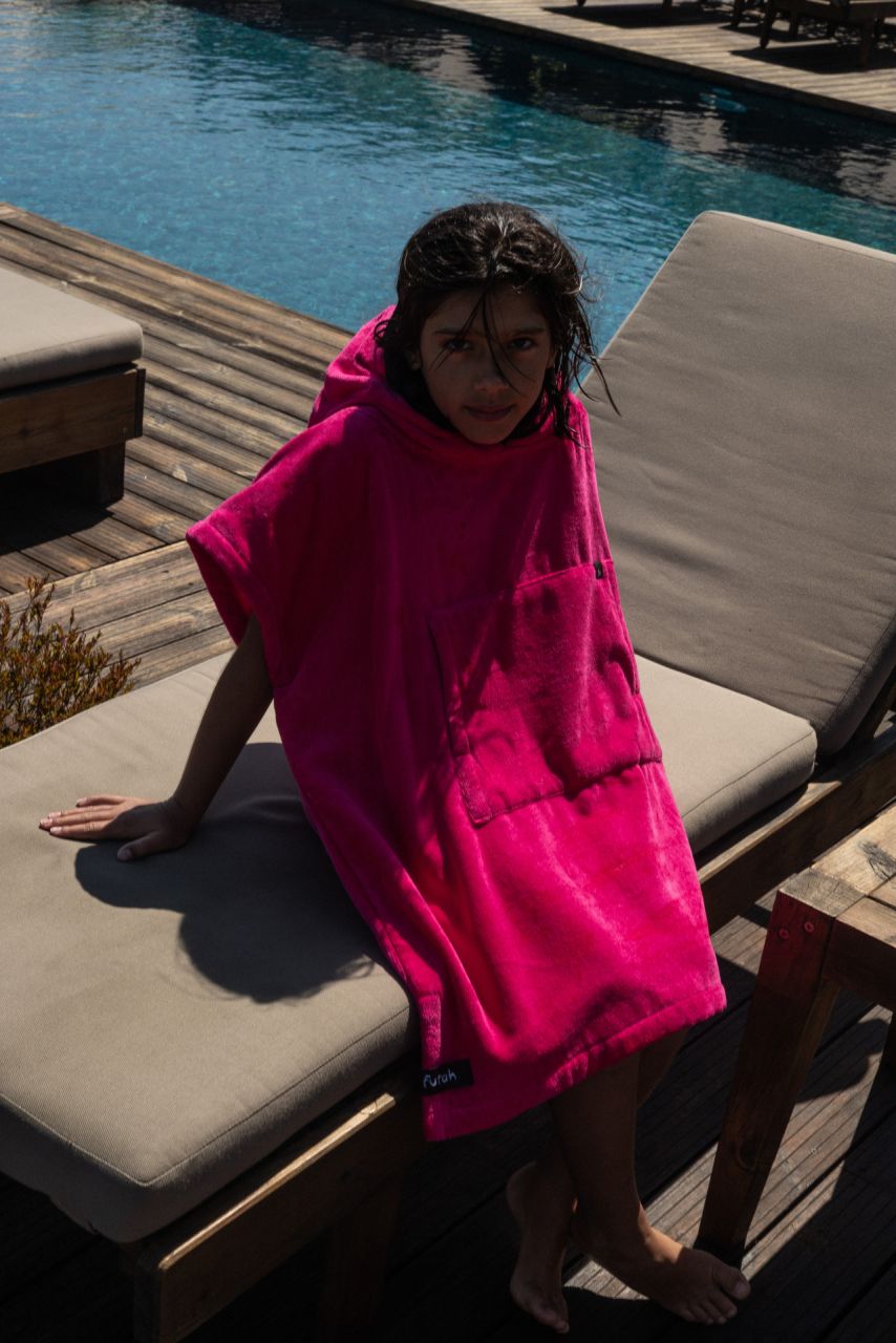 Futah - Ericeira Cor de Rosa Néon Poncho Turco Criança (2)