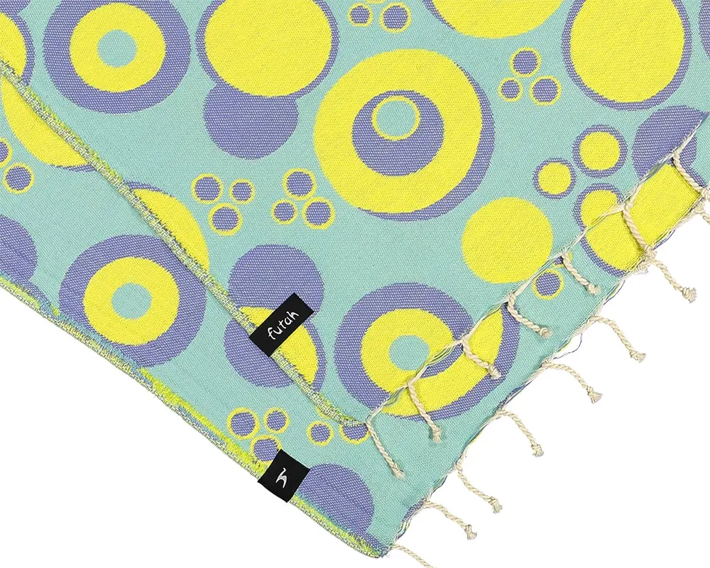 Futah - Vortex Yellow & Water Beach Towel (2)