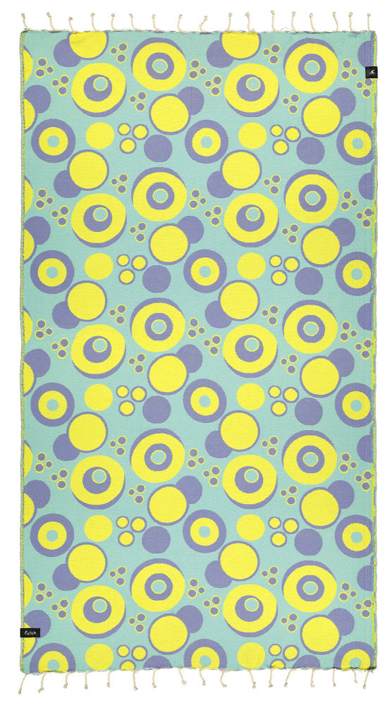 Futah - Vortex Yellow & Water Beach Towel (1)