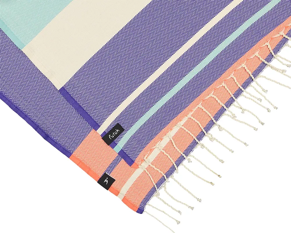 Futah - Papua Roxo & Verde Água Toalha de Praia (3)