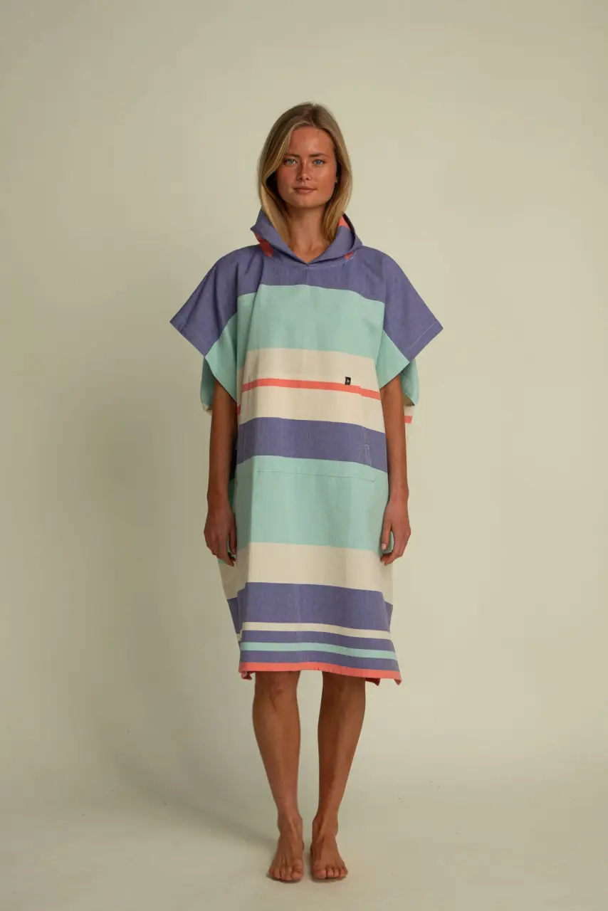 Futah - Papua Roxo & Verde Água Poncho (1)