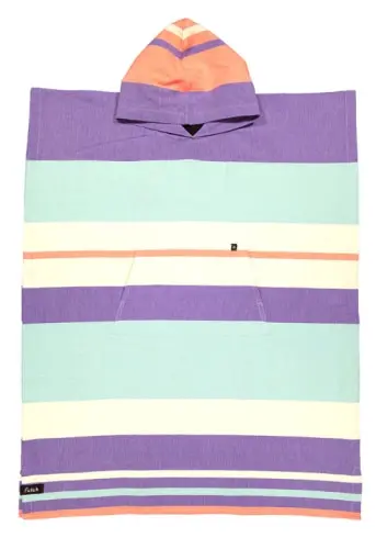 Papua Roxo & Verde Água Poncho (2)