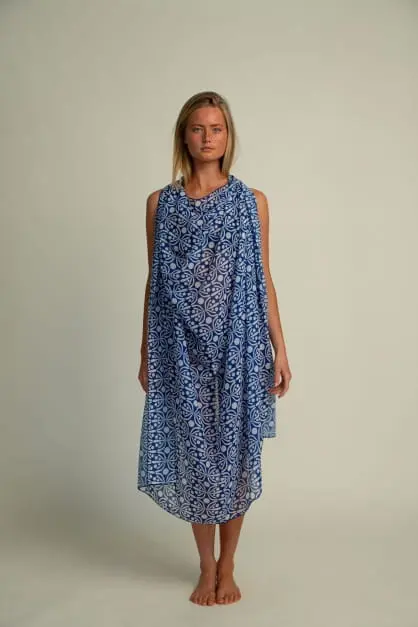 Pareo Flora Blue & White