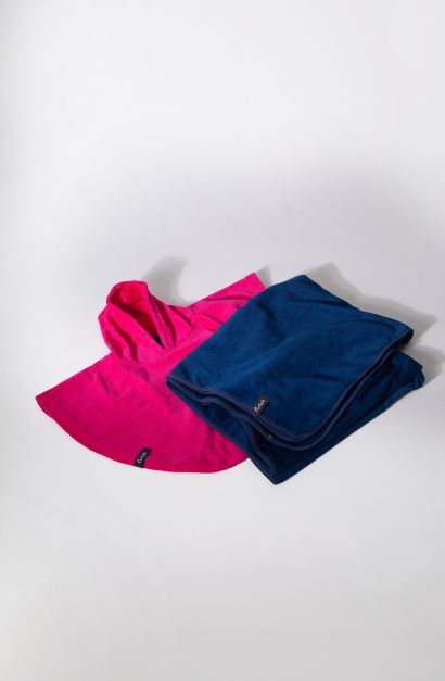 Bedu Neon Pink Terry Poncho Baby (2)